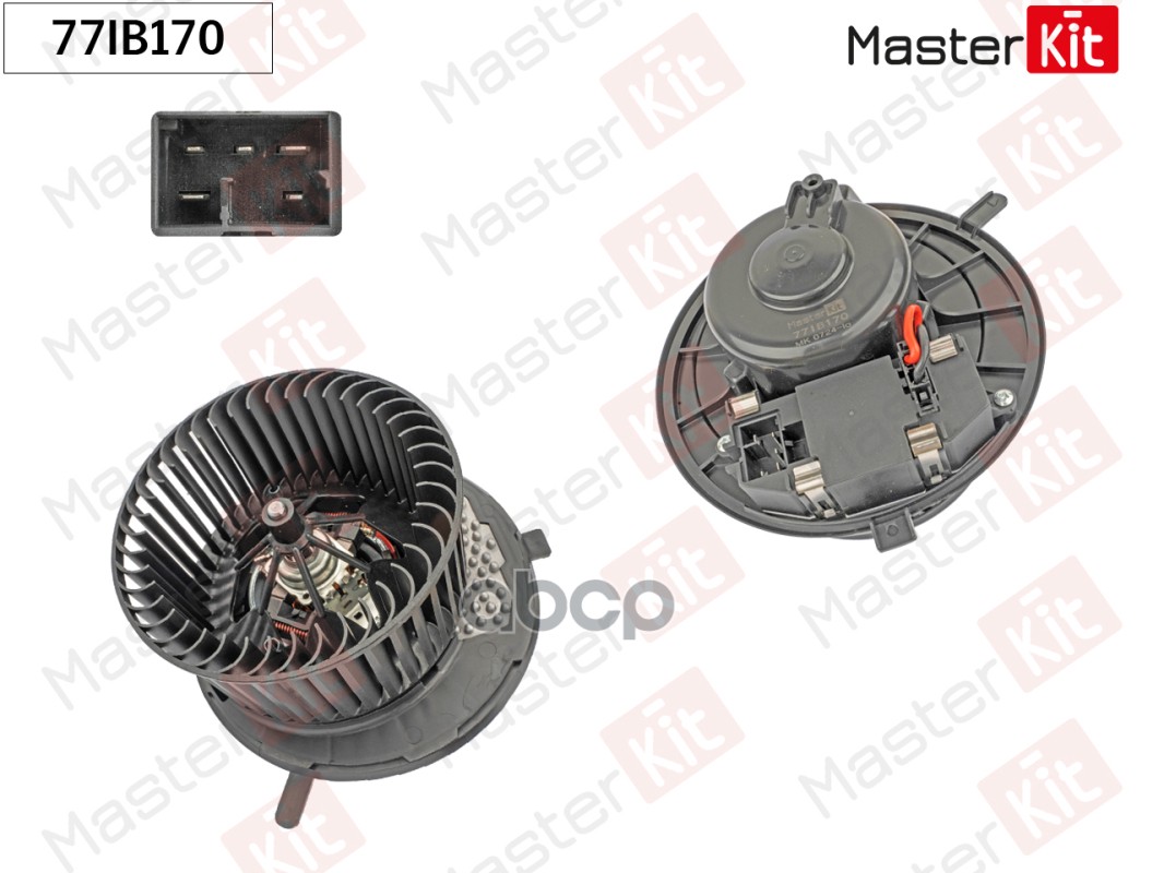 77IB170 Вентилятор салона Skoda OCTAVIA II (1Z3  1Z5)/Volkswagen JETTA IV (162  163  AV3  AV2) 2004 MasterKit арт. 77ib170