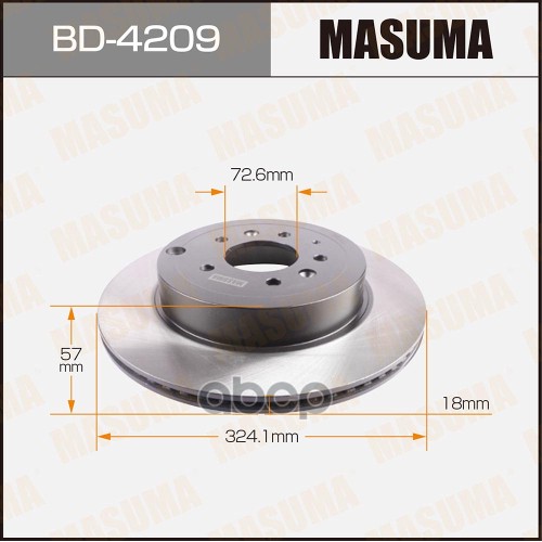 Диск тормозной задний MAZDA CX-9 MASUMA BD-4209 Masuma арт. BD-4209