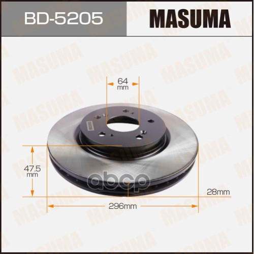 Диск тормозной передний HONDA CR-V MASUMA BD-5205 Masuma арт. BD-5205