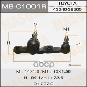 Опора шаровая R TOYOTA CROWN MASUMA MB-C1001R Masuma арт. MB-C1001R