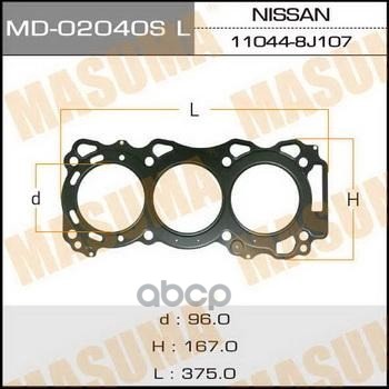 Прокладка ГБЦ NISSAN ELGRAND MASUMA MD-02040SLH Masuma арт. MD-02040SLH