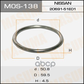 Кольцо Глушителя Металлическое Masuma Masuma арт. MOS138