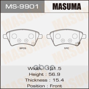 Колодки Тормозные  Sx4 Masuma арт. MS9901