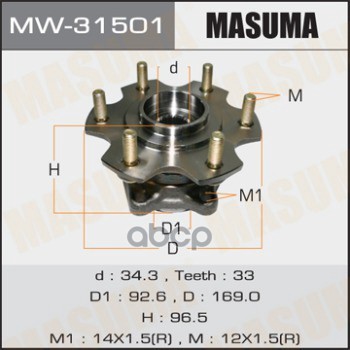 Ступица задняя MITSUBISHI MONTERO MASUMA MW-31501 Masuma арт. MW-31501