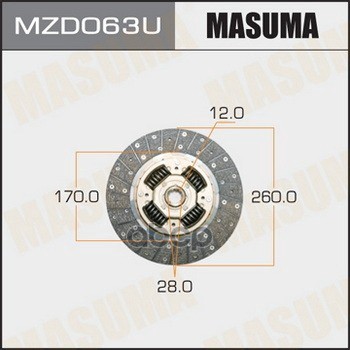 Диск сцепления MAZDA TITAN MASUMA MZD063U Masuma арт. MZD063U
