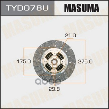 Диск сцепления TOYOTA DYNA MASUMA TYD078U Masuma арт. TYD078U