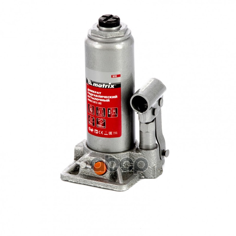 Домкрат гидравлический бутылочный, 4 т, h подъема 194-372 мм MATRIX 50763 MATRIX 50763 Matrix арт. 50763