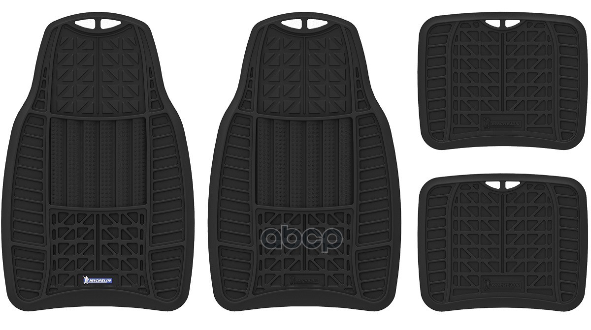 Коврики Салона Michelin Универсальные, 4 Шт., С Линиями Отреза, Черные Michelin 965-Blk Michelin арт. 965-BLK