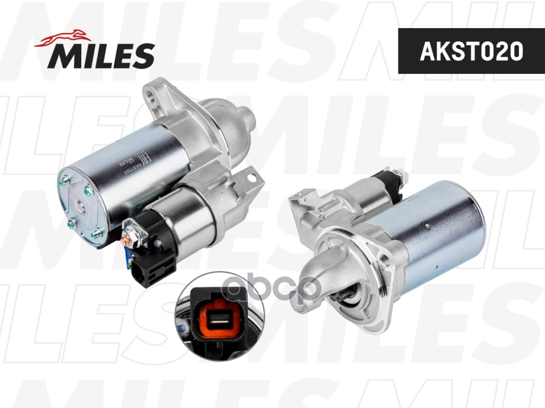 Стартер HYUNDAI SOLARIS 10-/CRETA 16-/KIA RIO 11- 1.4/1.6 0,9кВт AKST020 Miles арт. AKST020