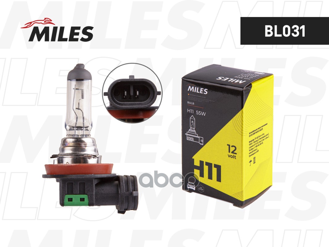 Лампа H11 12V 55W PGJ19-2  BL031 Miles арт. BL031