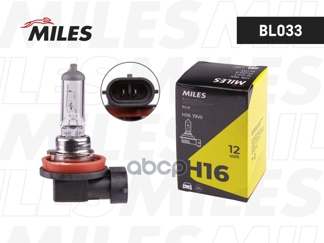 Лампа H16 12V 19W PGJ19-3  BL033 Miles арт. BL033