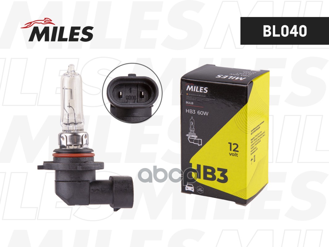 Лампа HB3 12V 60W P20d  BL040 Miles арт. BL040