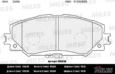 Колодки тормозные передние (без датчика) (Смесь Semi-Metallic) TOYOTA AURIS 1.4-1.6 07-/COROLLA 1.4 07-/RAV 4 06- (TRW GDB342...