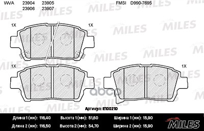 Колодки тормозные передние (без датчика) (Смесь Semi-Metallic) (TOYOTA COROLLA/PRIUS/YARIS 1.0-1.6 99-) (TRW GDB3317) E100210...