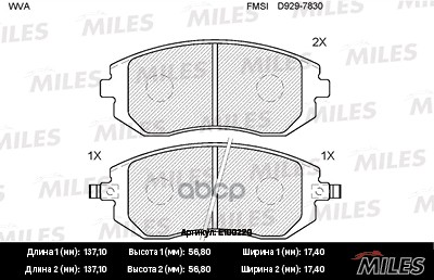 Колодки тормозные передние (без датчика) (Смесь Semi-Metallic) (SUBARU FORESTER 01-/IMPREZA 01-/LEGACY 98-) (TRW GDB3328) E10...