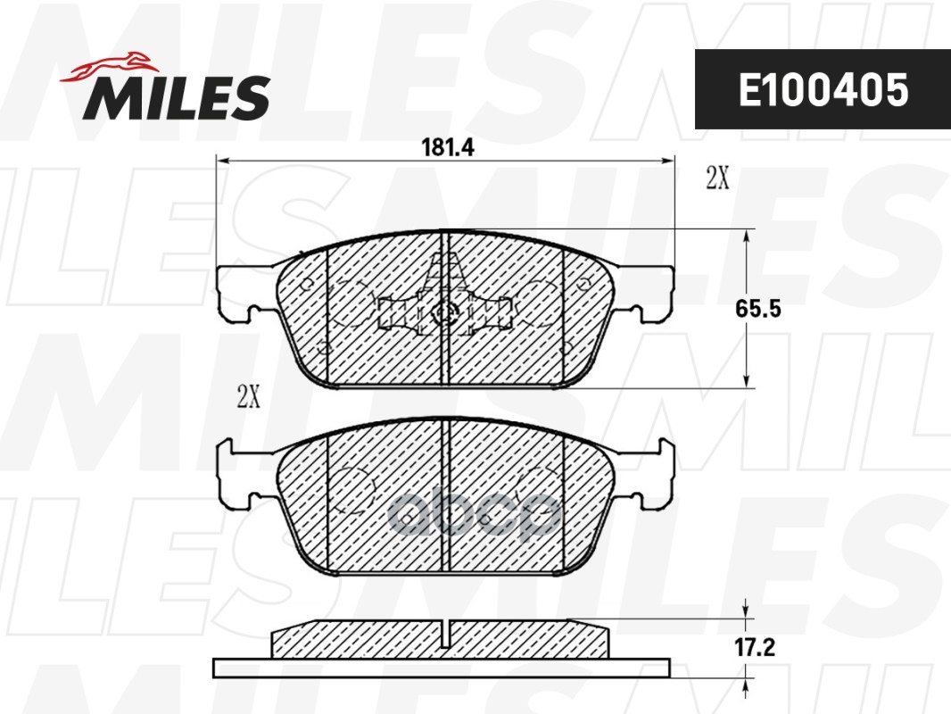 Колодки тормозные передние (Смесь Semi-Metallic) FORD KUGA 12-/TRANSIT CONNECT 13- (TRW GDB2009) E100405 Miles арт. E100405