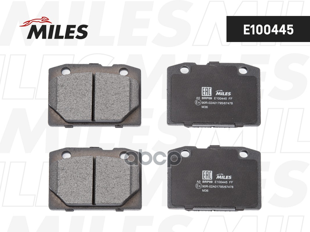 Колодки тормозные ВАЗ 2101-2107 передние E100445 Miles арт. E100445