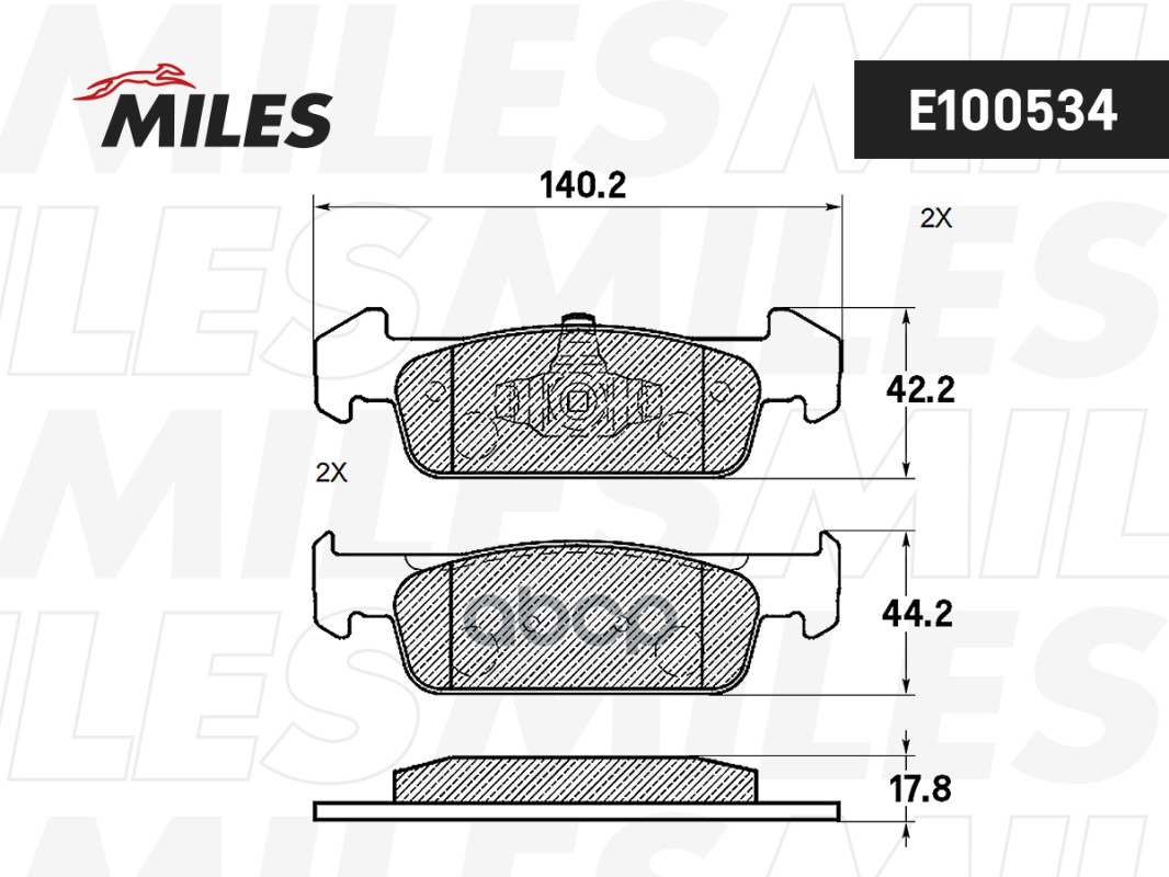 Колодки тормозные передние (Смесь Semi-Metallic) RENAULT LOGAN II/SANDERO II 8V 14- (TRW GDB2018) E100534 Miles арт. E100534