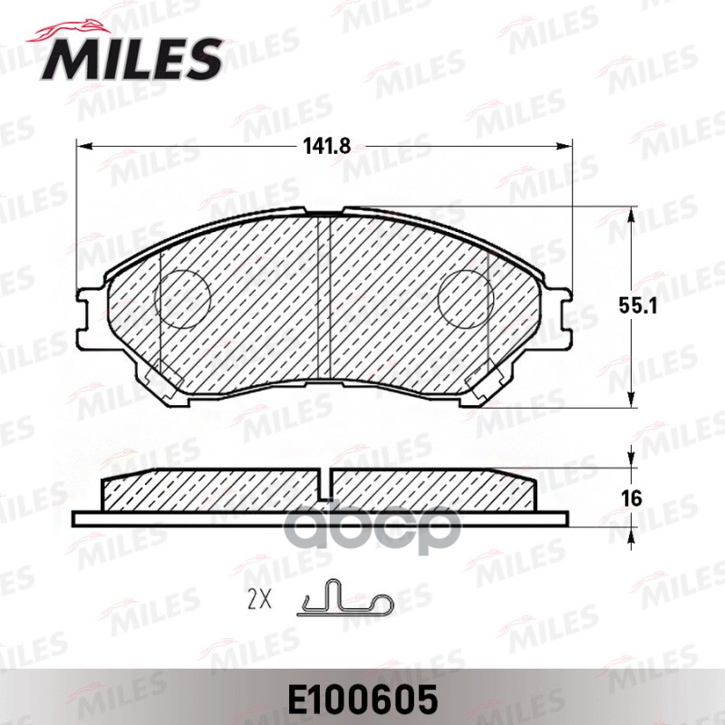 Колодки тормозные передние (Смесь Semi-Metallic) SUZUKI SX4 13-/VITARA 15- (TRW GDB3633) E100605 Miles арт. E100605