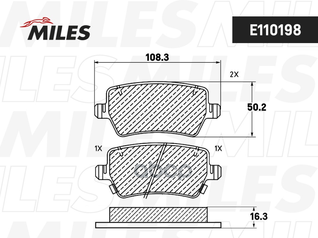 Колодки тормозные (Смесь Semi-Metallic) JAC J7/JS4/MOSCVICH 3 - задние E110198 Miles арт. E110198