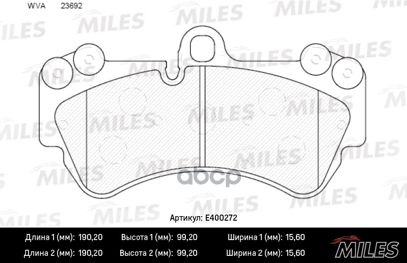 Колодки тормозные передние (без датчика) (Смесь Low-Metallic) (VW TOUAREG 03/PORSCHE CAYENNE 03) (TRW GDB1547) E400272 Miles ...