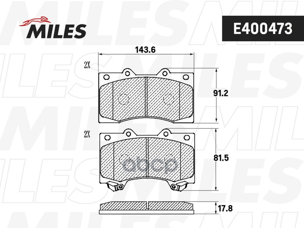 Колодки тормозные передние (Смесь Low-Metallic) INFINITI QX56/NISSAN PATROL (TRW GDB3560) E400473 Miles арт. E400473