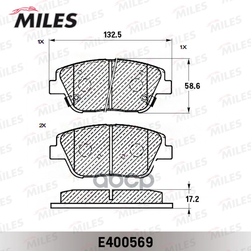 Колодки тормозные передние (Смесь Low-Metallic) KIA K5/OPTIMA/MAGENTIS (TRW GDB3540) E400569 Miles арт. E400569