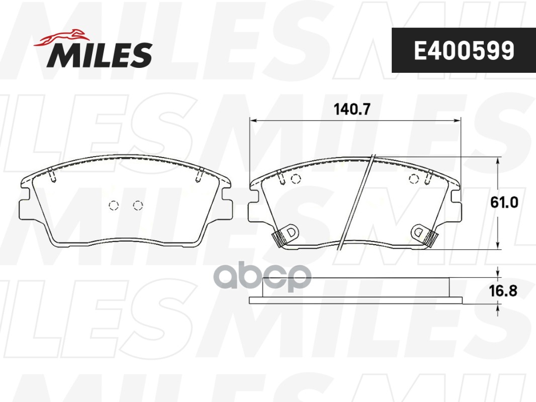 Колодки тормозные передние (Смесь Low-Metallic) HYUNDAI TUCSON/KIA SPORTAGE 15- (TRW GDB2197) E400599 Miles арт. E400599