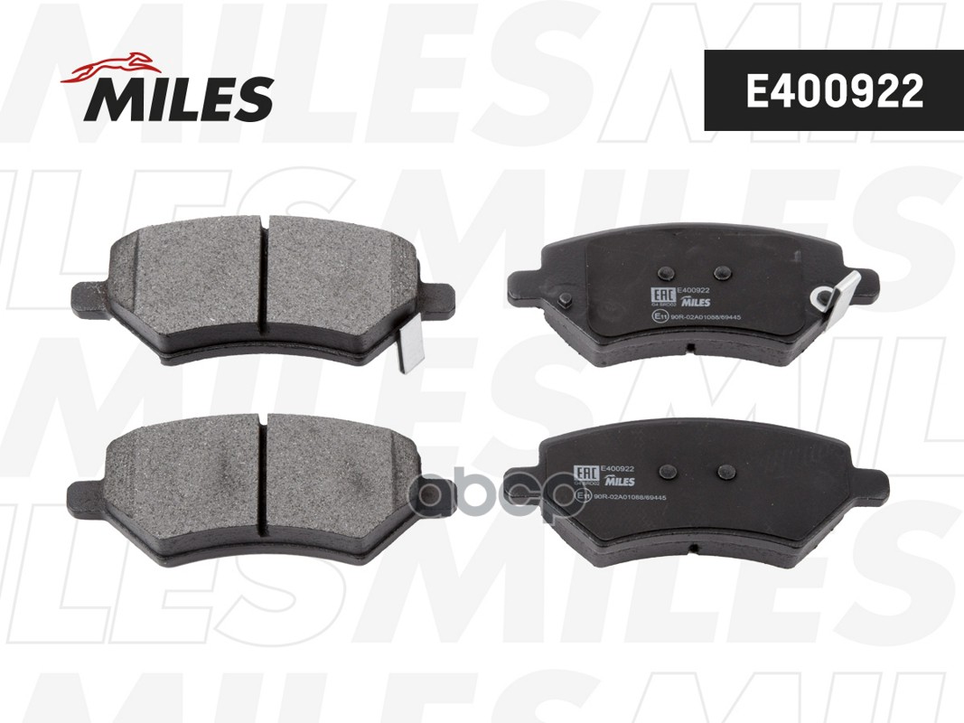 Колодки тормозные (Смесь Low-Metallic) CHERY TIGGO 1.6 06 - передние E400922 Miles арт. E400922