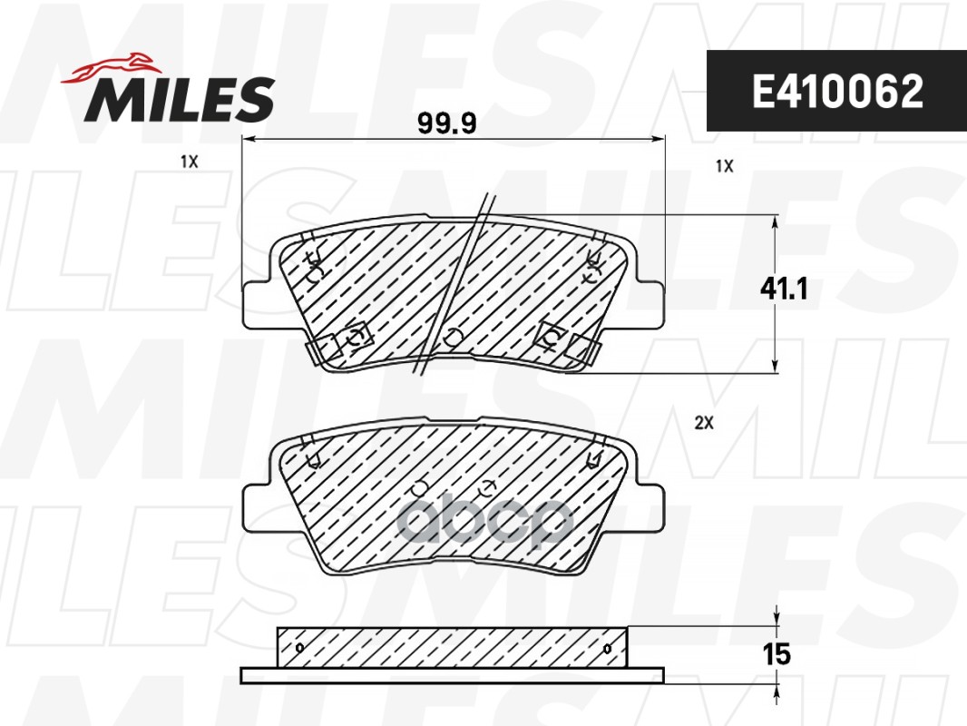 Колодки тормозные дисковые задние Miles арт. E410062