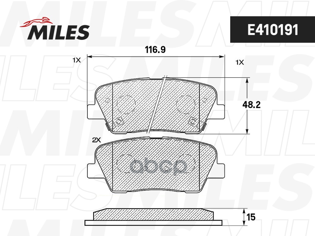 Колодки тормозные дисковые задние Miles арт. E410191