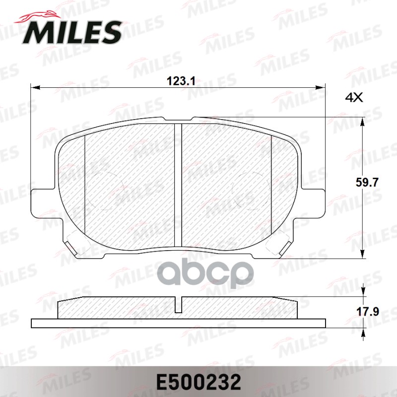 Колодки тормозные передние (Смесь CERAMIC серия PRO) TOYOTA AVENSIS VERSO 2.0/2.0D 01- (TRW GDB3315) E500232 Miles арт. E500232