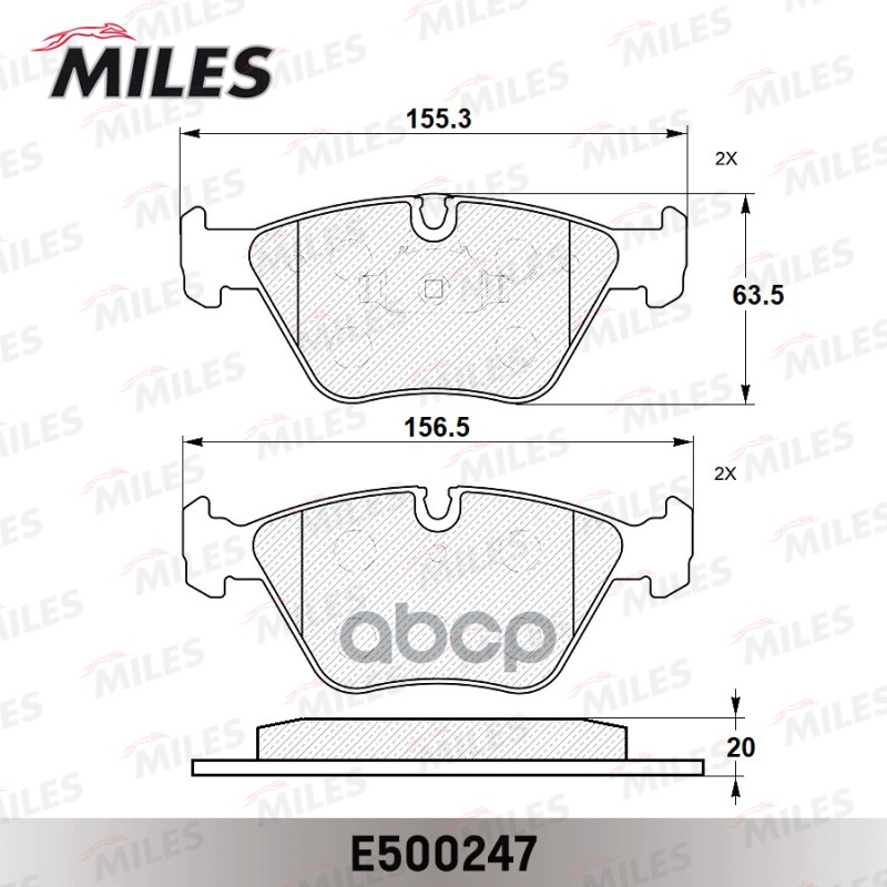 Колодки тормозные передние (Смесь CERAMIC серия PRO) BMW E46 99-05/E83 04- (TRW GDB916) E500247 Miles арт. E500247