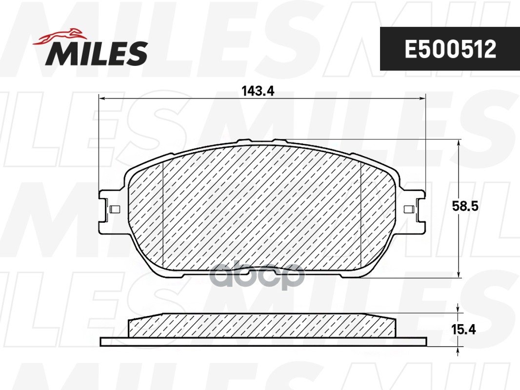 Колодки тормозные передние (Смесь CERAMIC серия PRO) TOYOTA CAMRY (V30) 01-06 (TRW GDB3612) E500512 Miles арт. E500512