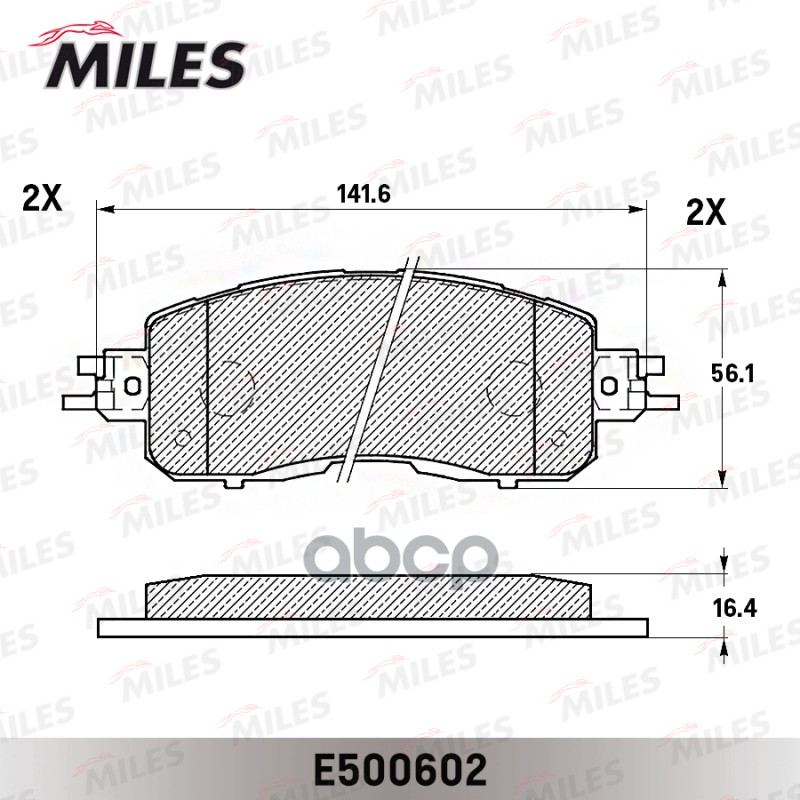 Колодки тормозные передние (Смесь CERAMIC серия PRO) NISSAN TEANA III (J33) E500602 Miles арт. E500602