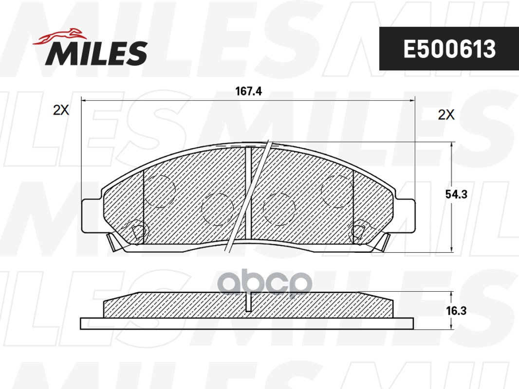 Колодки тормозные передние (Смесь CERAMIC серия PRO) ISUZU D-MAX 02- (TRW GDB3466) E500613 Miles арт. E500613