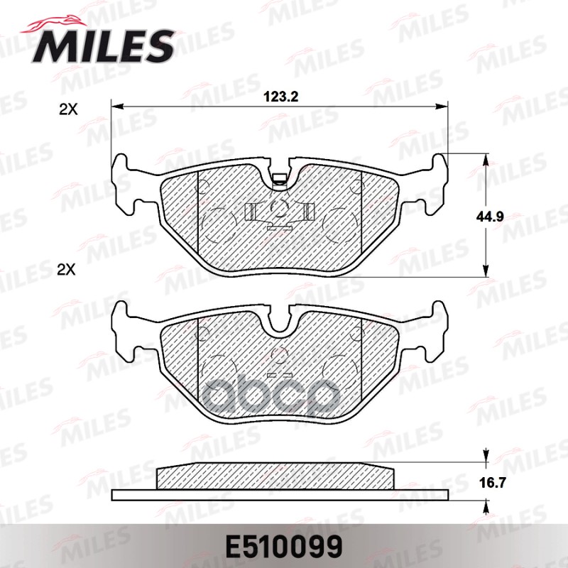 Колодки тормозные дисковые задние, Ceramic Miles арт. E510099