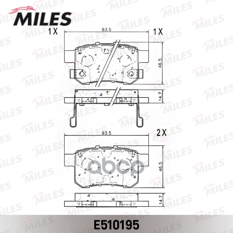 Колодки тормозные задние (Смесь CERAMIC серия PRO) HONDA ACCORD 2.0-2.4 МКПП 08- (TRW GDB3482) E510195 Miles арт. E510195