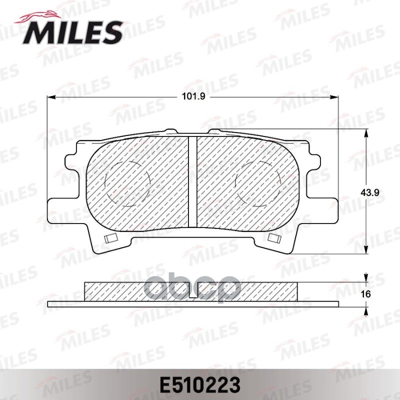 Колодки тормозные задние (Смесь CERAMIC серия PRO) LEXUS RX300/RX330/RX350 0308/RX400H 0509 (TRW GDB3339) E510223 Miles арт. ...