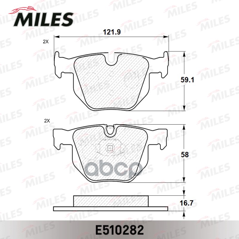 Колодки тормозные задние (Смесь CERAMIC серия PRO) BMW E90/E91/E60/E61/E70/E71 (TRW GDB1727) E510282 Miles арт. E510282