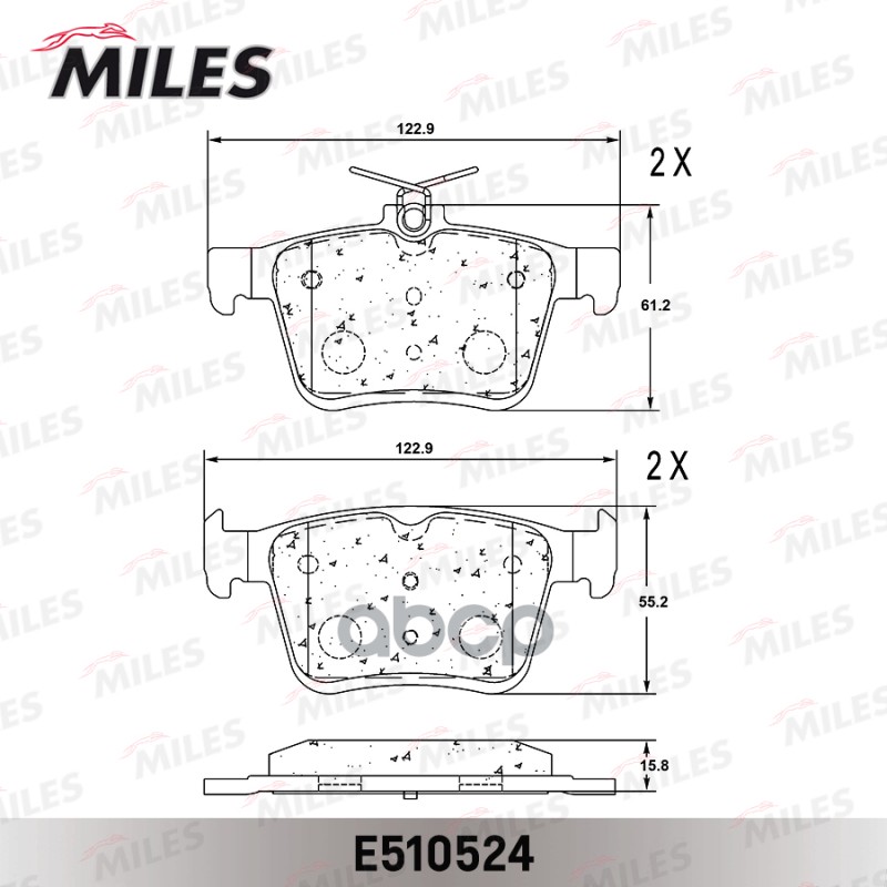 Колодки тормозные задние (Смесь CERAMIC серия PRO) AUDI A3/VW GOLF VII 12- (TRW GDB1957) E510524 Miles арт. E510524