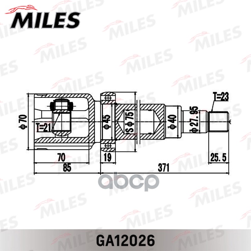 ШРУС FORD FIESTA/FUSION (CBK) 2001-2008 внутр прав. Miles арт. ga12026