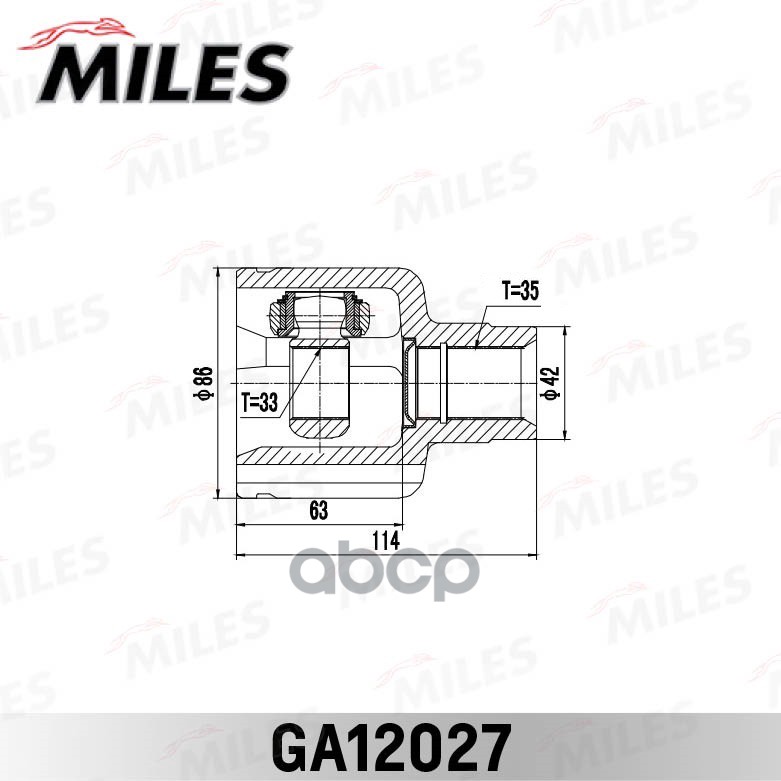 ШРУС внутренний правый FORD MONDEO 00-07 GA12027 Miles арт. GA12027