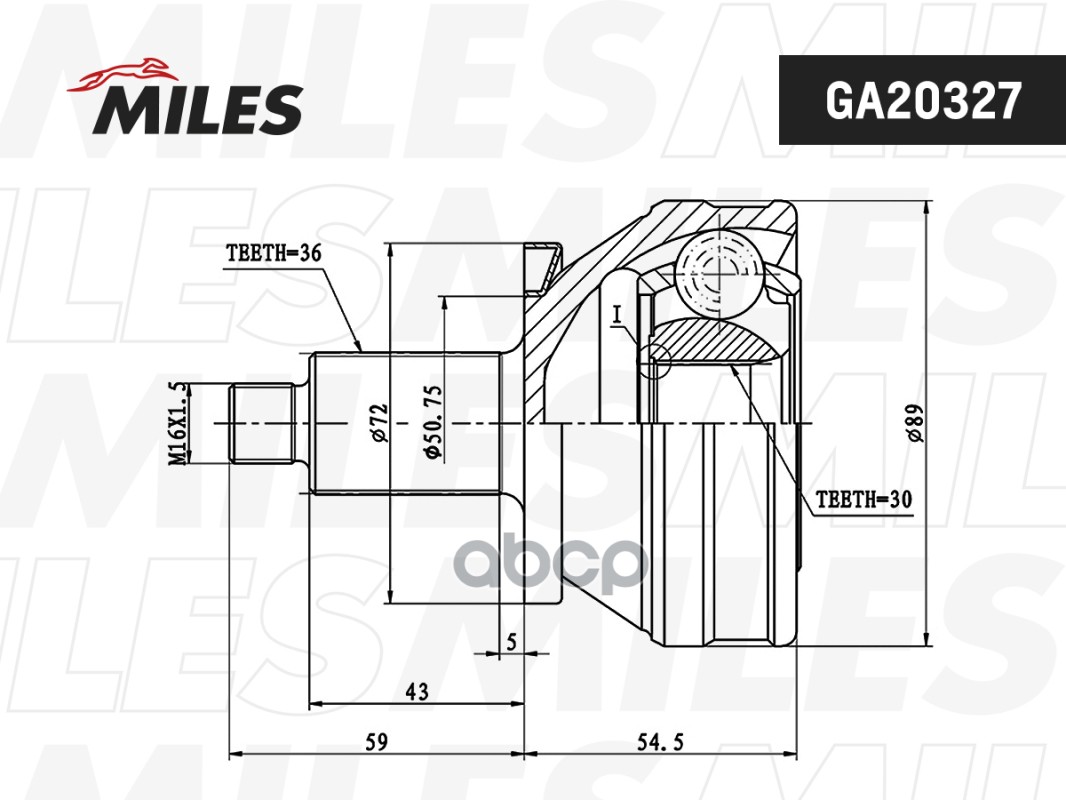 ШРУС наружный VW Polo Sedan / Skoda Rapid (NH3) МТ/АМТ Miles арт. ga20327