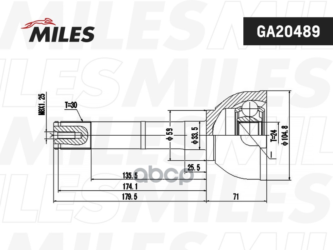 ШРУС наружный TOYOTA LAND CRUISER 80 4.2/4.5 90-98 (GSP 859027) GA20489 Miles арт. GA20489