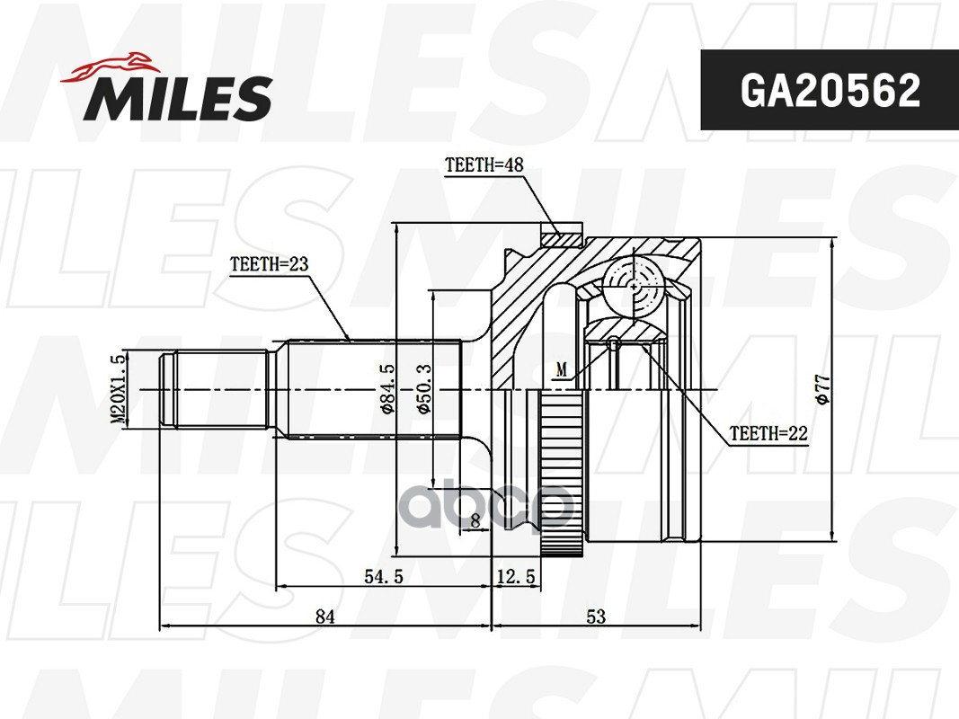 ШРУС наруж. Lada Vesta SW (15-) (22 шлц.) GA20562 Miles арт. GA20562