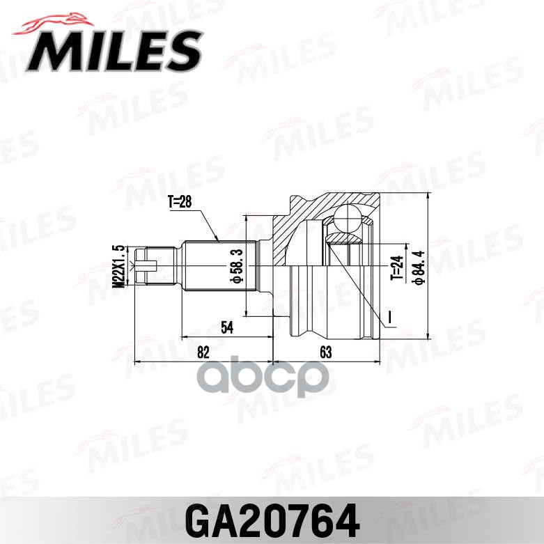 ШРУС наружный SUZUKI Grand Vitara JB416/420 06-14 GA20764 Miles арт. GA20764