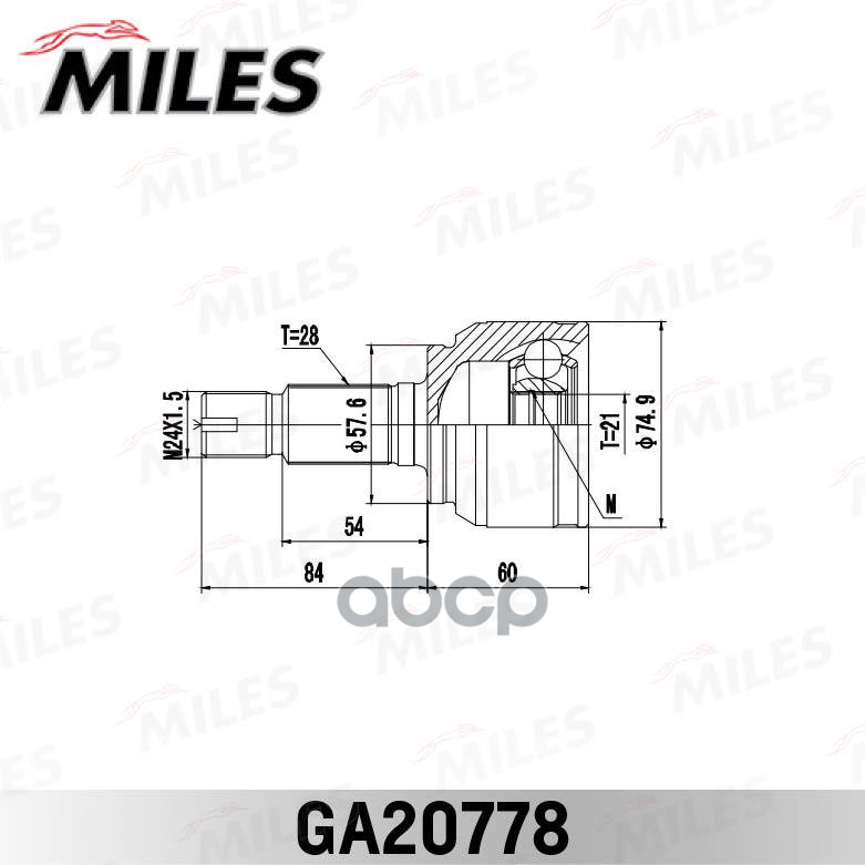 ШРУС наружный задний LAND ROVER FREELANDER I 1996-2006 GA20778 Miles арт. GA20778