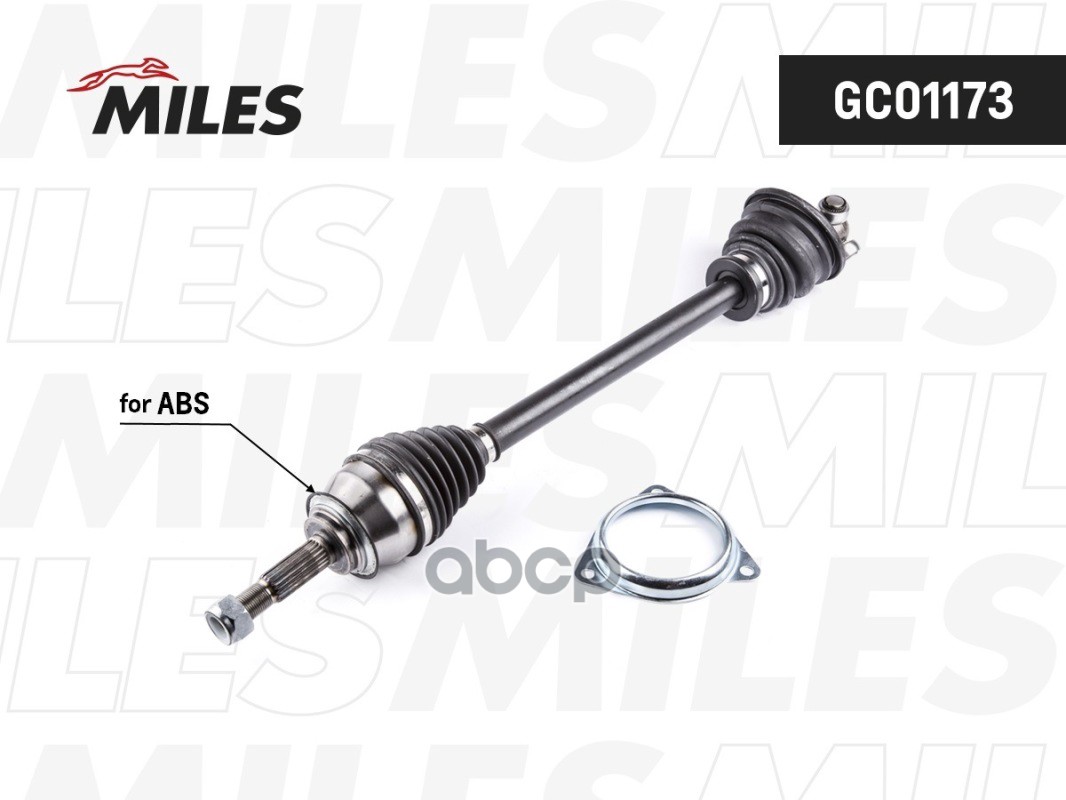 Привод в сборе RENAULT LOGAN I/SANDERO 1.2-1.6 04- левый под ABS GC01173 Miles арт. GC01173