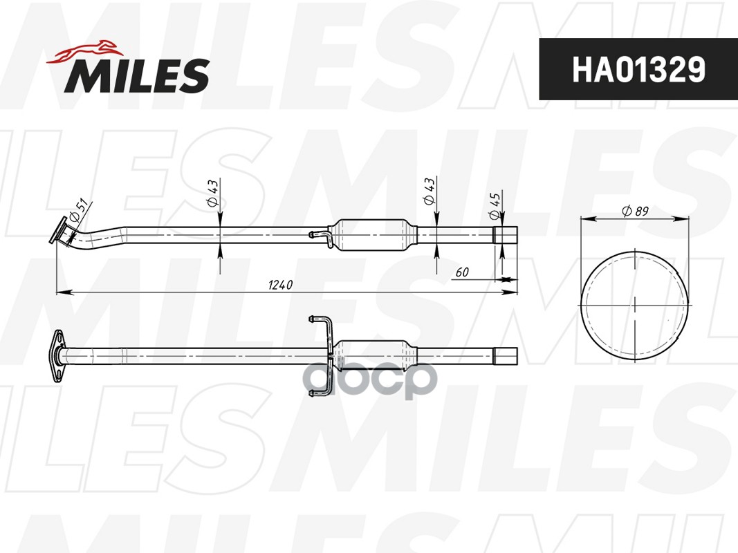 Резонатор глушителя Kia Ceed (06-) (Bosal 282-903) HA01329 Miles арт. HA01329
